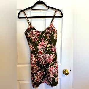 French Connection Olive Green Floral Dress - Size 2